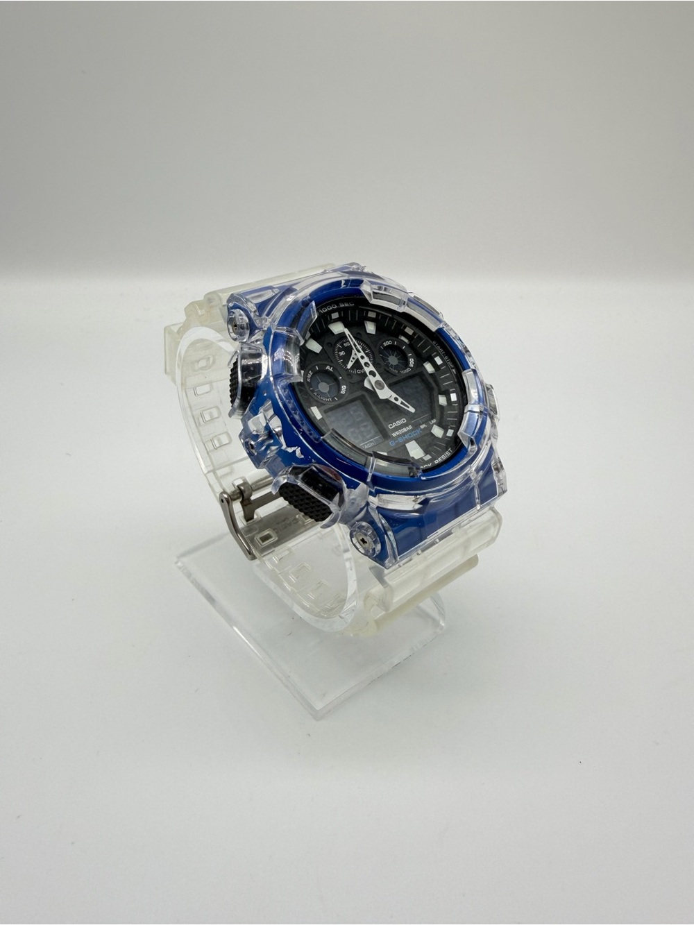 G-SHOCK GA-100 Custom Skeletonized (Jelly) Blue & Black Watch.